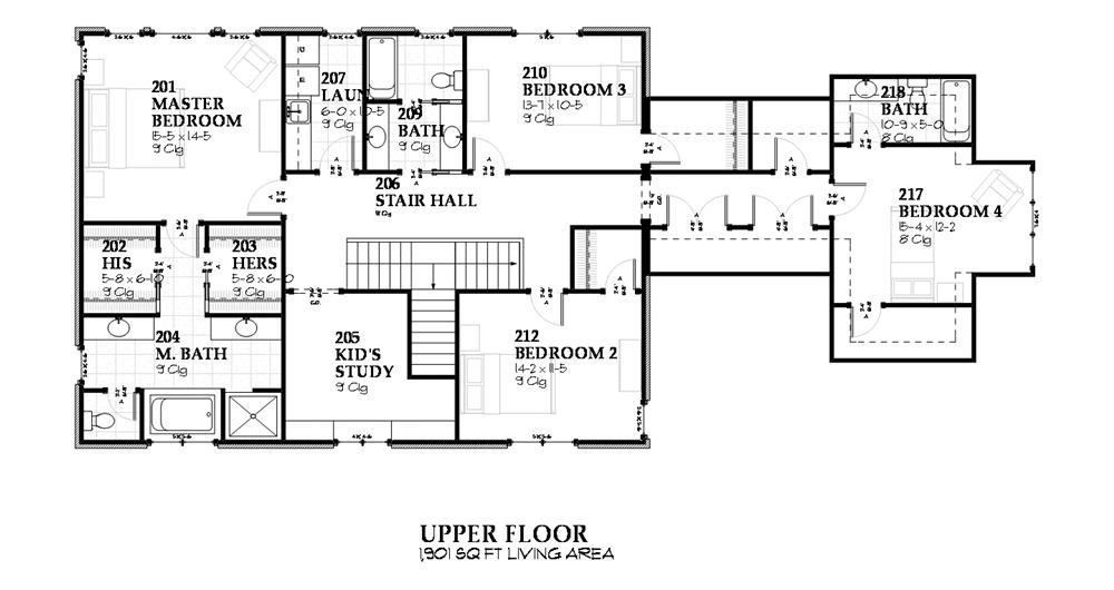 168-1075 house plan second story