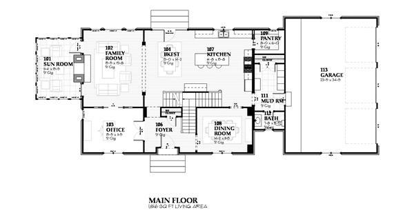 168-1075 house plan first floor