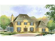 This is an artist's rendering of these French House Plans.