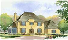 This is an artist's rendering of these French House Plans.