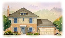 This is a colored rendering of these Georgian House Plans.