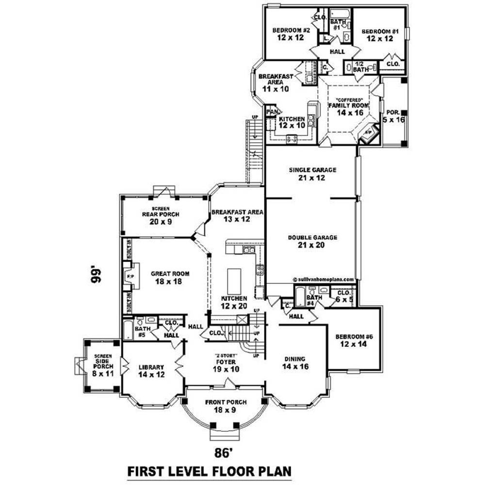 This image shows the living and dining areas of the main floor plan.