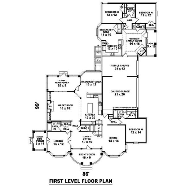 This image shows the living and dining areas of the main floor plan.