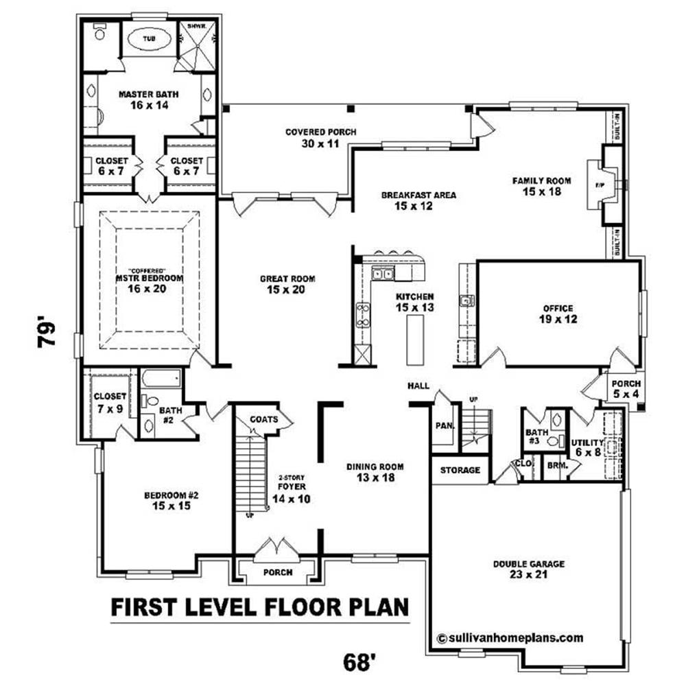 This image shows the living and dining areas of the main floor plan.