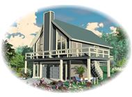 Color Rendering of this house plan.