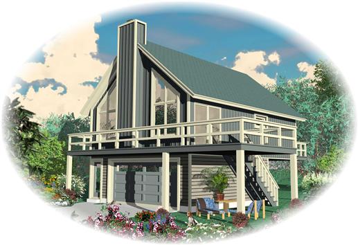 Color Rendering of this house plan.