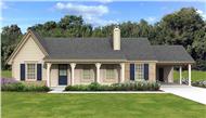 This is a computer rendering of these Ranch House Plans.