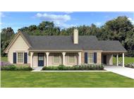 This is a computer rendering of these Ranch House Plans.