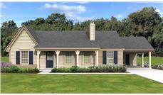 This is a computer rendering of these Ranch House Plans.