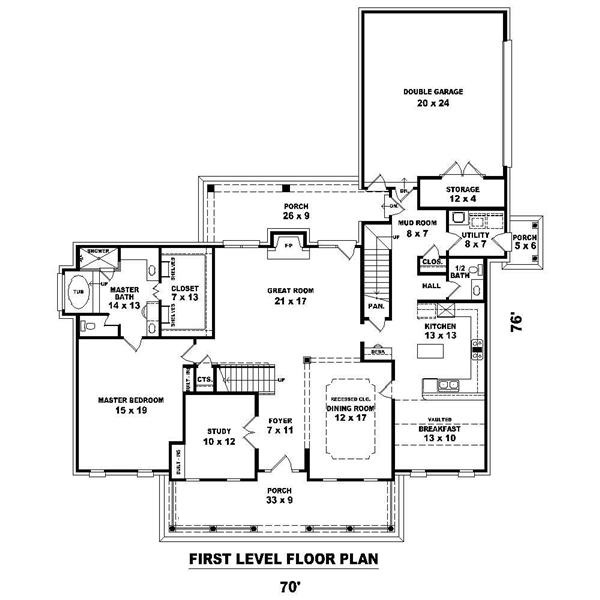 170-1200 house plan first floor