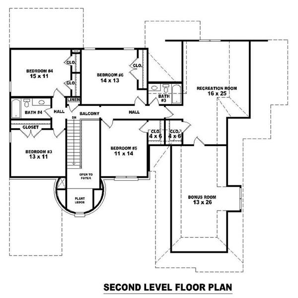 This image shows the living areas of the upper floor plan.