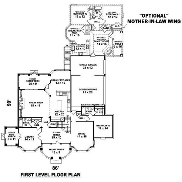 This image shows the living and dining areas of the main floor plan.