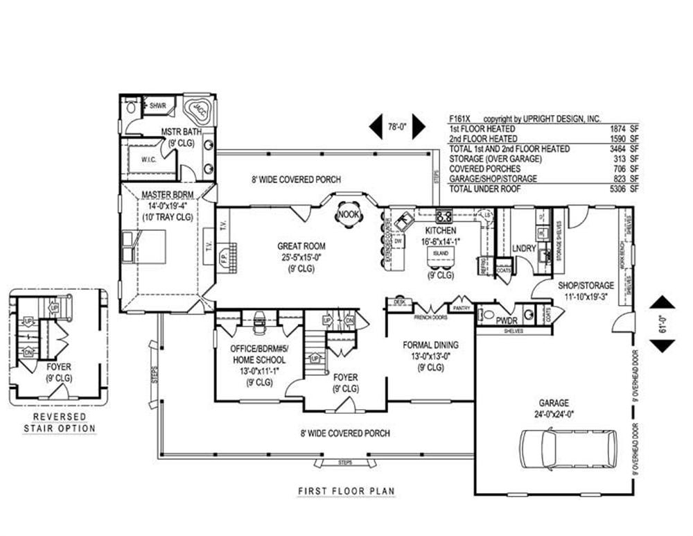House Plan F161X Main Floor Plan