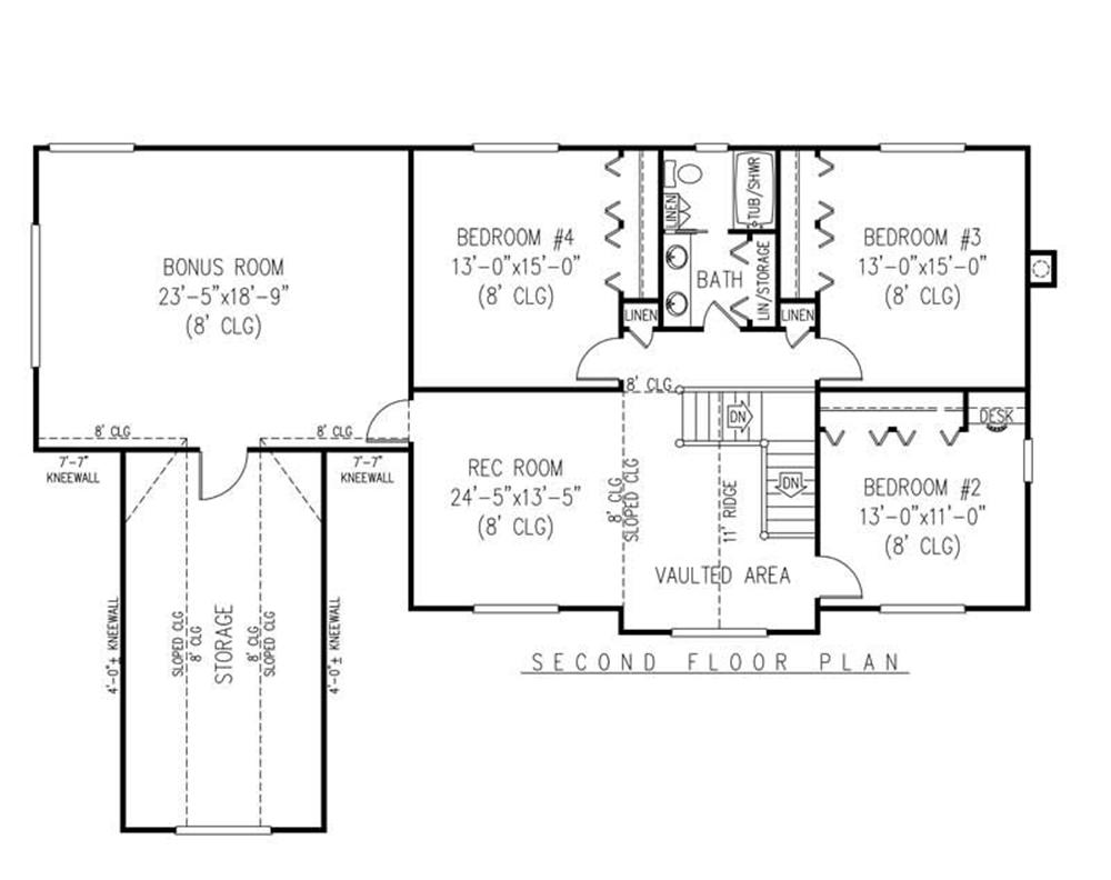 House Plan F161g3 Second Floor Plan
