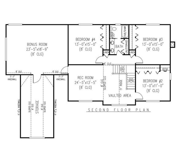 House Plan F161g3 Second Floor Plan
