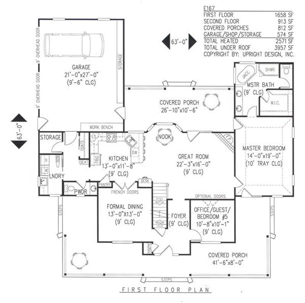 House Plan E167 Main Floor Plan