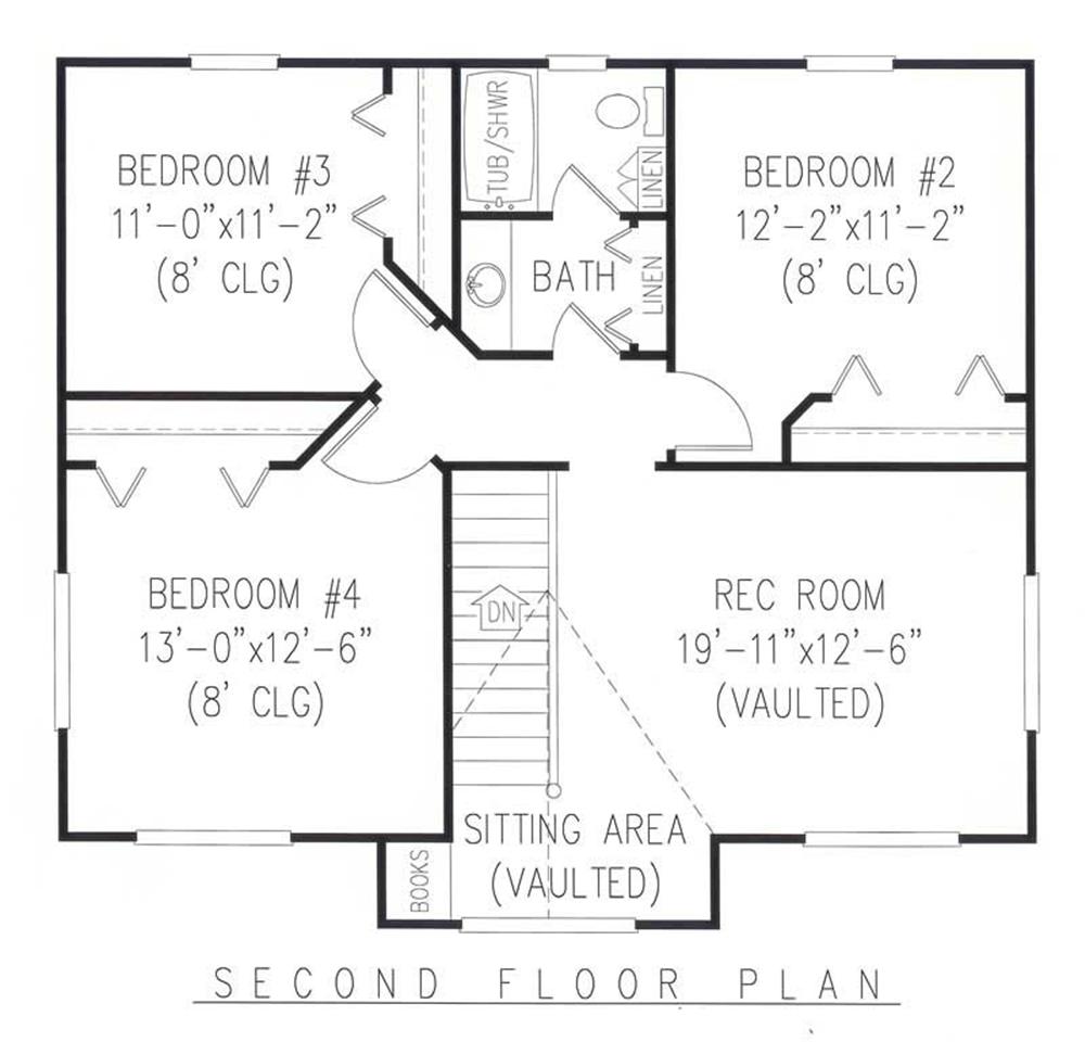 House Plan E167 Second Floor Plan