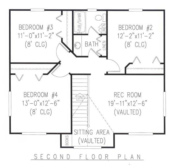 House Plan E167 Second Floor Plan
