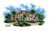 This image shows the Mediterranean/ Florida Style for this set of house plans.