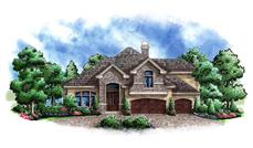This image shows the front elevation of these Mountain House Plans.