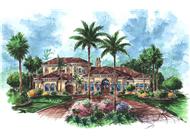 This is a colored elevation of these Mediterranean House Plans.