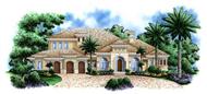 Luxury House Plans Monterro II color rendering.