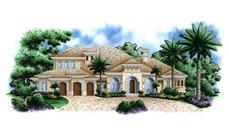 Luxury House Plans Monterro II color rendering.