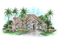 This image shows the Mediterranean/ Florida Style for this set of home plans.