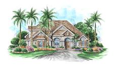 This image shows the Mediterranean/ Florida Style for this set of home plans.