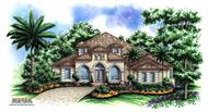 This image shows the Mediterranean Style for this set of home plans.