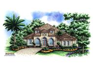 This image shows the Mediterranean Style for this set of home plans.