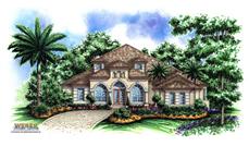 This image shows the Mediterranean Style for this set of home plans.