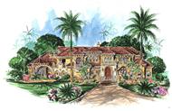 This is an artist's version of the front of this set of Luxury House Plans.