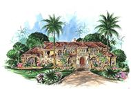 This is an artist's version of the front of this set of Luxury House Plans.