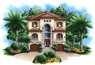 This image is a colored rendering of these Mediterranean Homeplans.