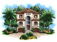 This image is a colored rendering of these Mediterranean Homeplans.