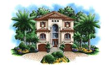 This image is a colored rendering of these Mediterranean Homeplans.