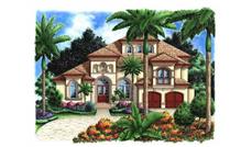 This image shows the Mediterranean style for this set of house plans.