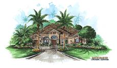 Mediterranean Home Plans color rendering.