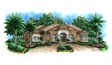 Mediterranean House Plans color front elevation.