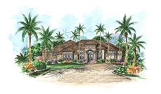 This image shows the Mediterranean style for this set of home plans.