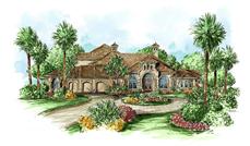Mediterranean homeplans color rendering.