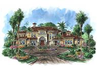 Luxury House Plans Color Rendering.