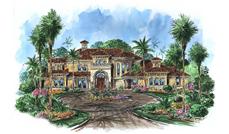 Luxury House Plans Color Rendering.