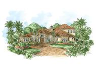 This image shows the courtyard entry for these Luxury Plans, Mediterranean Home Plans, Florida Designs.