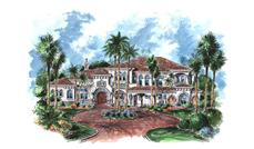 Luxury Home Plans color rendering.