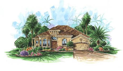 Mediterranean Homeplans color elevation.