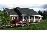 This is a colored rendering of small house plans # 2242