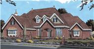 European house plans color elevation.