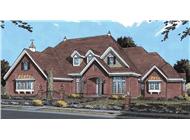 European house plans color elevation.